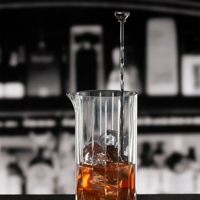Riedel Drink Specific Mixing Glass in use