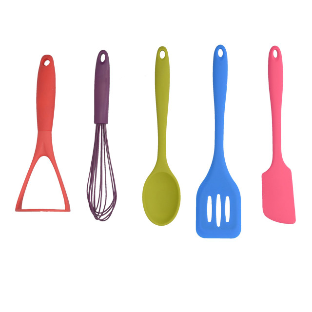 KitchenCraft Colourworks Brights Complete Kitchen Utensil Set, 5 Piece product shot