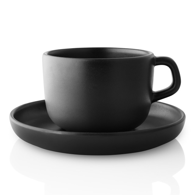 Eva Solo Nordic Kitchen Cups with Saucers, Set of 4 side view