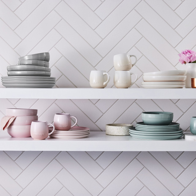 Le Creuset Coupe Collection Pasta Bowl, 960ml - Meringue in use