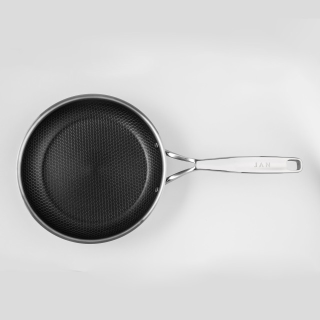 Jan Stainless Steel Non Stick Frying Pan with Honeycomb Finish - 24cm top view