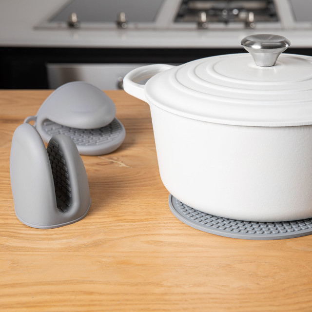 Fridge Buddy Grip Buddy, Set of 2 - Grey in use