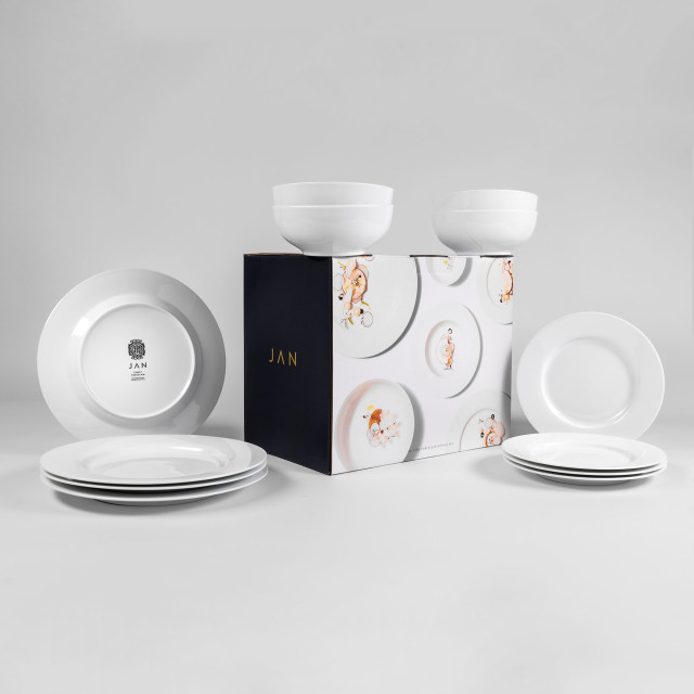 Jan White 12 Piece Dinner Set product shot