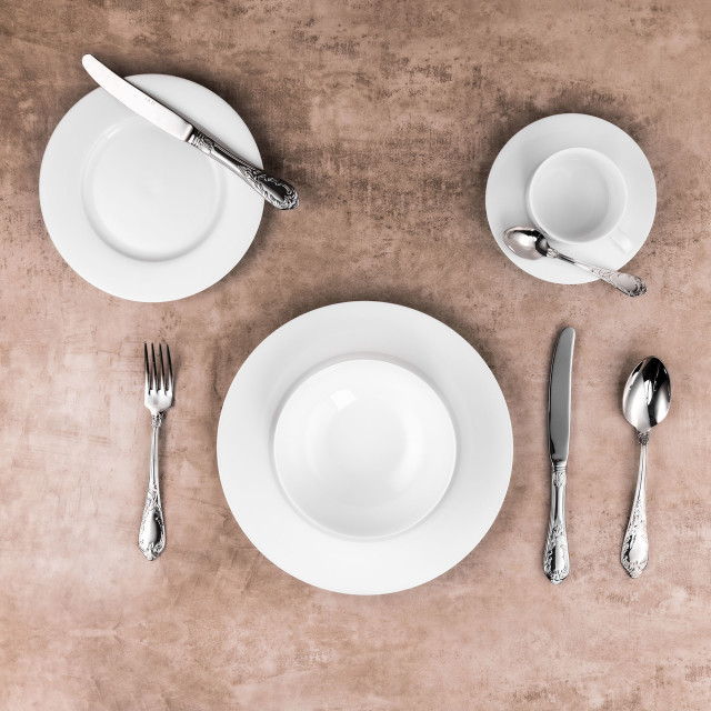 Jan White Side Plate, Set of 4 in use 