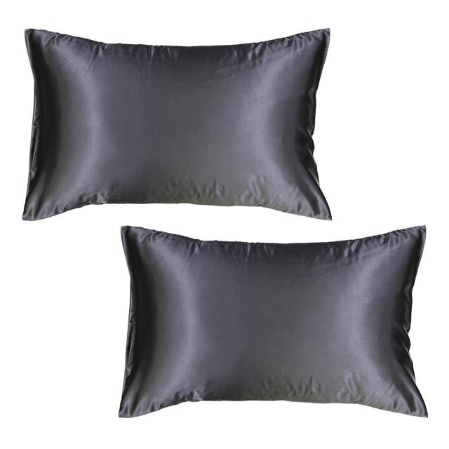 Dear Deer Satin Pillow Slip, Set of 2 - Dark Charcoal product shot