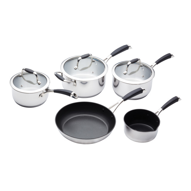 MasterClass 5 Piece Deluxe Stainless Steel Cookware Set product shot