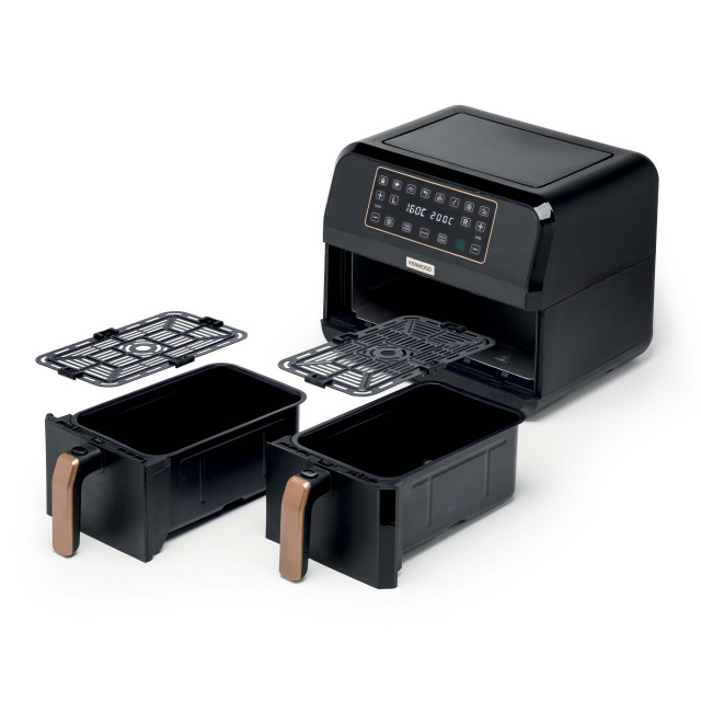 Kenwood HFP70 Dual 8L Air Fryer, 3.4kg - Black/Gold accessories detail shot 