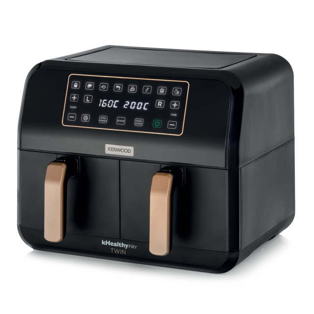 Kenwood HFP70 Dual 8L Air Fryer, 3.4kg - Black/Gold product shot 