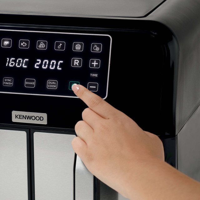 Kenwood HFM75 Dual 8L Air Fryer 3.4kg - Black/Stainless Steel detail shot