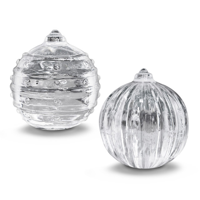 Tovolo Dots and Stripes Ornament Ice Molds in use