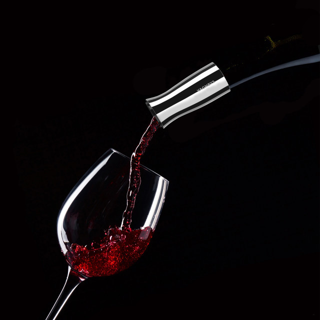 Vagnbys 7-in-1 Wine Aerator and Stopper - 2 Piece Set in use