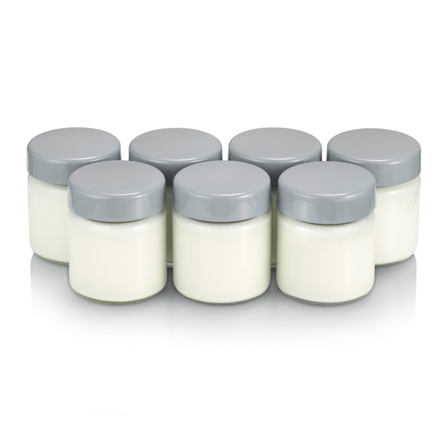 Severin Spare Glasses for Yoghurt Maker - Grey with yoghurt
