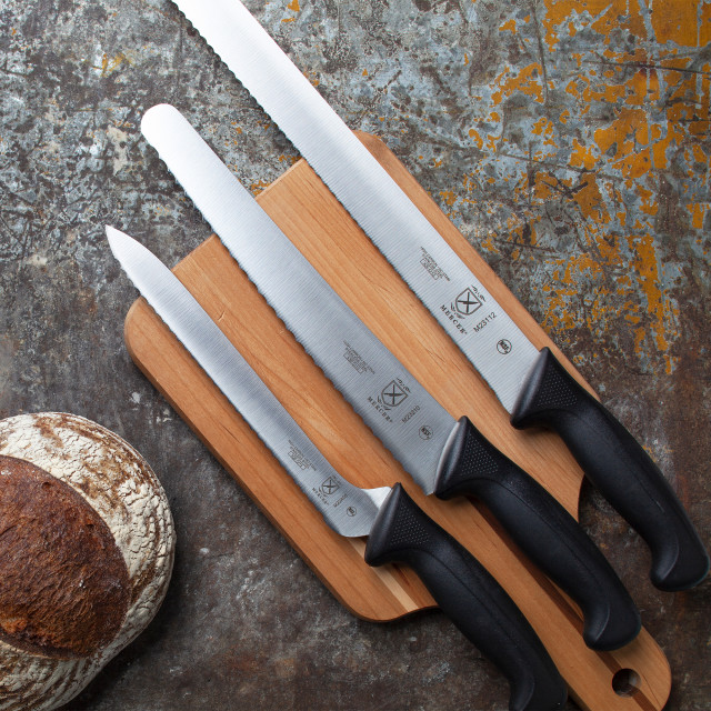 Mercer Culinary Millennia Wavy Slicer, 30cm in use