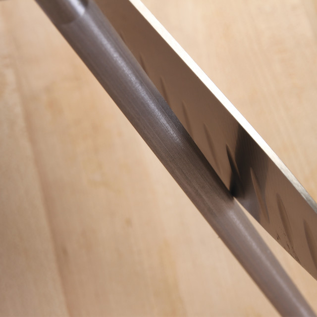 Mercer Culinary Genesis Sharpening Steel, 25cm in use