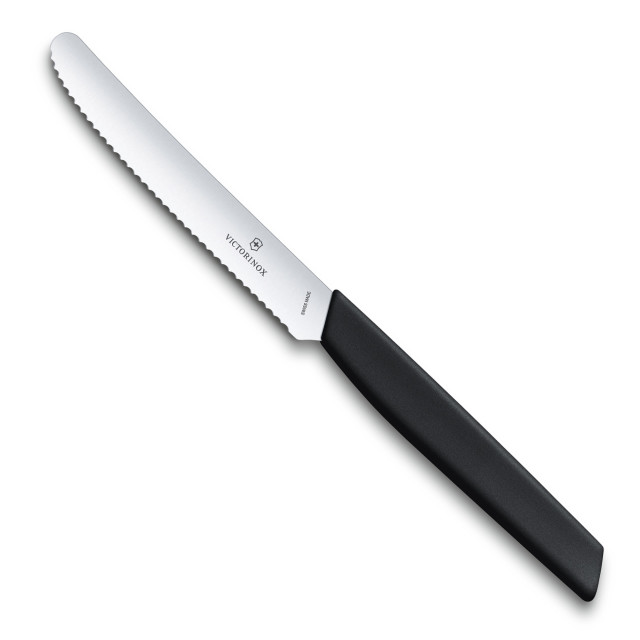 Victorinox Swiss Modern Round Serrated Table Knife, 11cm - Black product shot