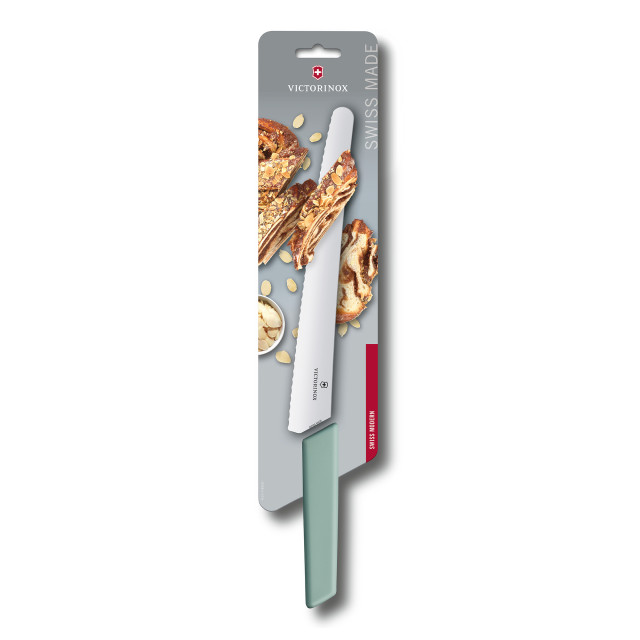 Victorinox Swiss Modern Serrated Bread & Pastry Knife, 26cm - Blue packaging shot