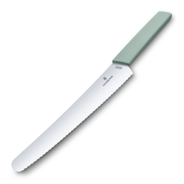 Victorinox Swiss Modern Serrated Bread & Pastry Knife, 26cm - Blue side view