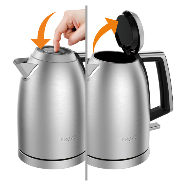Krups Excellence Stainless Steel Kettle, 1.7L opening diagram