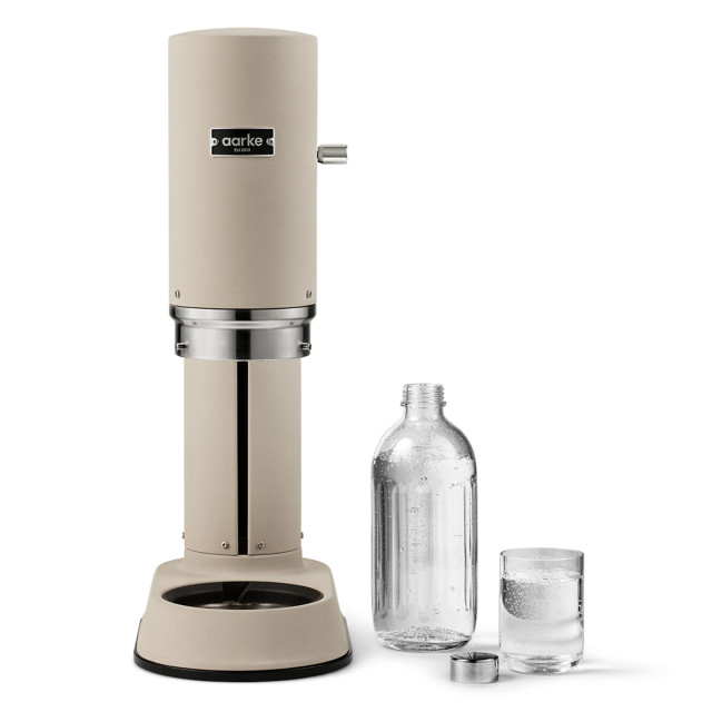 Aarke Carbonator Pro with Glass Bottle - Sand Product Front View