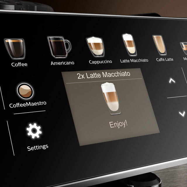 Saeco GranAroma Fully Automatic Espresso Machine - Black close up of the screen