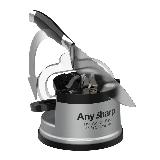 AnySharp Suction Knife Sharpener - Silver action