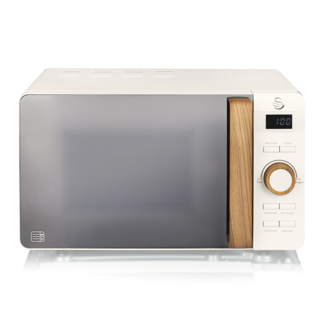 Swan Nordic Microwave Oven, 20L - Cream straight on