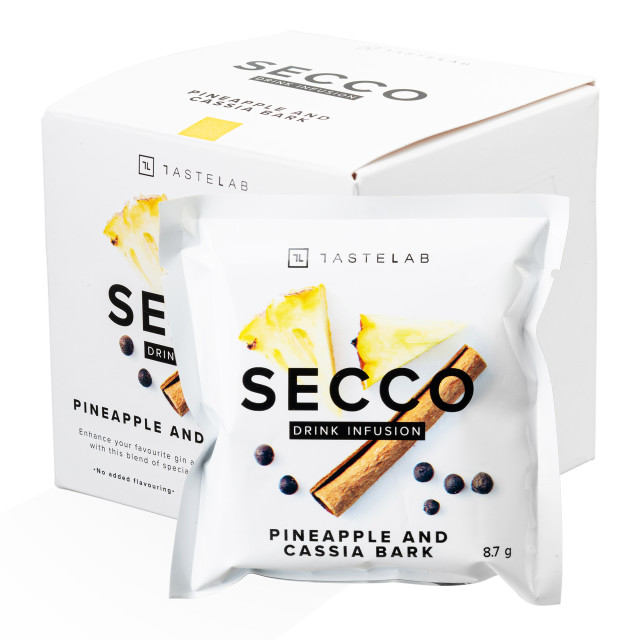 Secco Pineapple and Cassia Bark Drink Infusion, Pack of 8 Product Front View