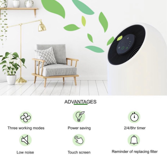 OCO Life Air Purifier, True HEPA Filter Kills 99.97% Airborne Contaminants Product Detail Image