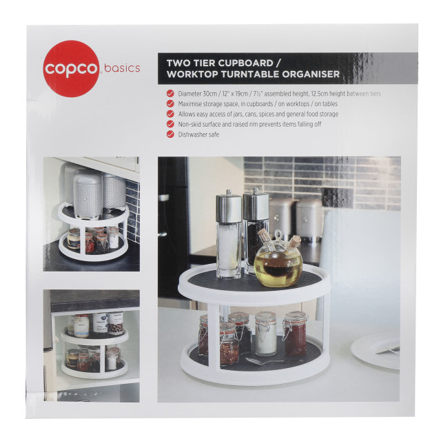 Copco Double Layer White Lazy Susan Food Storage Solution packaging