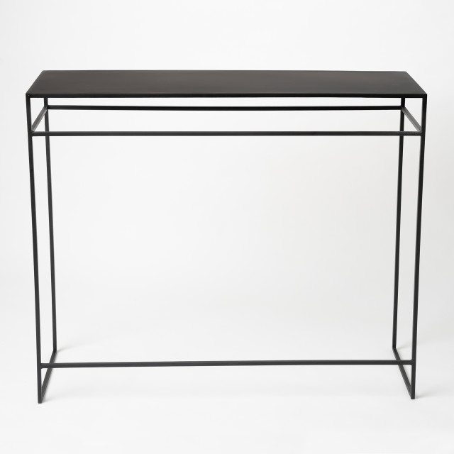 Native Decor Matte Black Console Table Product Front View
