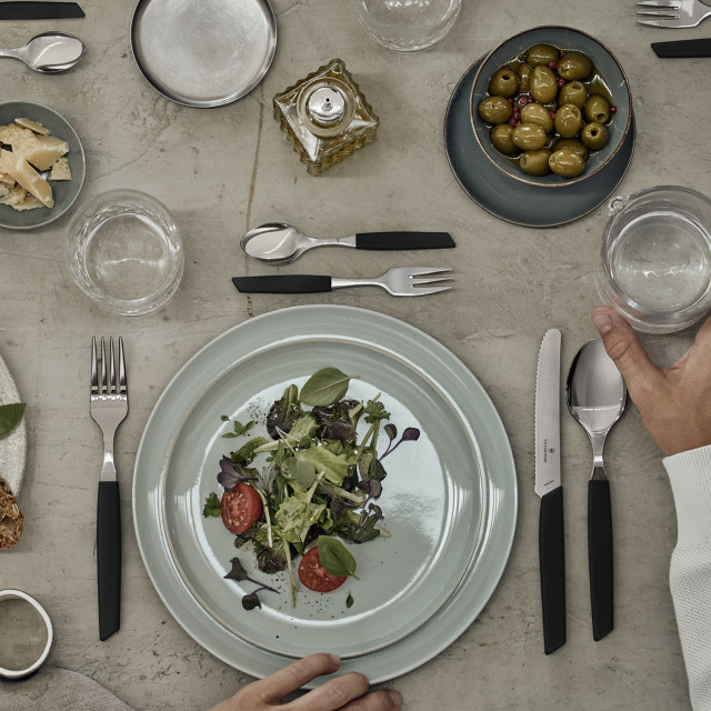 Victorinox Swiss Modern Table Fork - Black Product In Use
