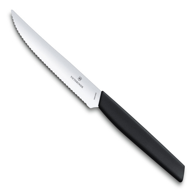 Victorinox Swiss Modern Table Set Giftbox with Steak Knives, Set of 12 - Black Product Knife Detail Image