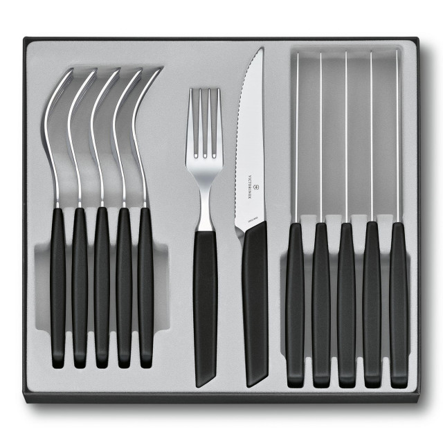 Victorinox Swiss Modern Table Set Giftbox with Steak Knives, Set of 12 - Black Product Image