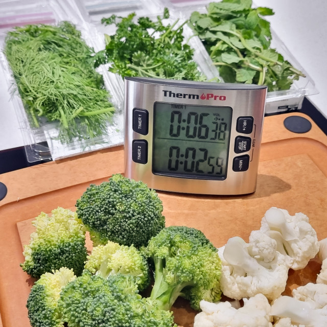 ThermoPro Digital Kitchen Timer with Dual Countdown Stop Watches Timer/Magnetic Timer Clock with Adjustable Loud Alarm and Backlight Product In Use