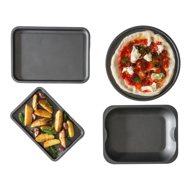 KitchenCraft Four-Piece Roasting Set in use top shot