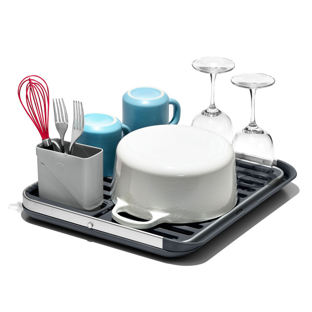 OXO Good Grips Foldaway Dish Rack Product In Use