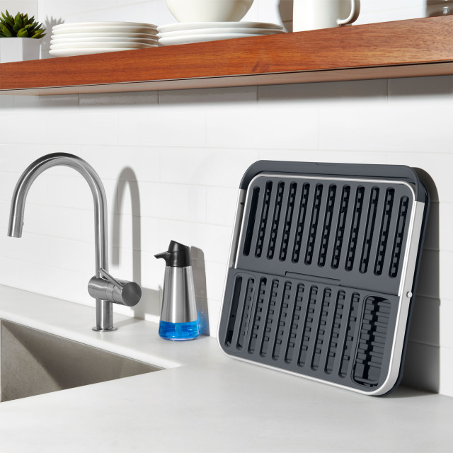 OXO Good Grips Foldaway Dish Rack Product In Use