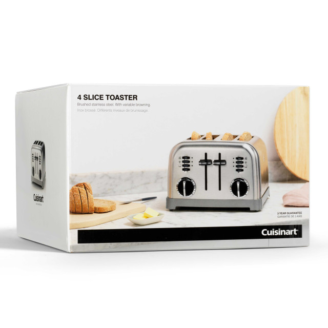 Cuisinart 1800W 4-Slice Toaster - Brushed Stainless Steel Product Packaging
