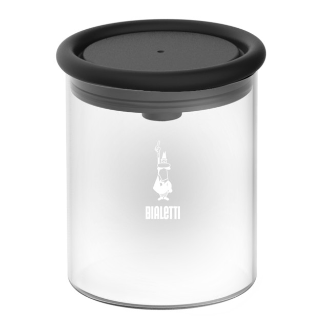 Bialetti Glass Smart Coffee Container and Spoon closed