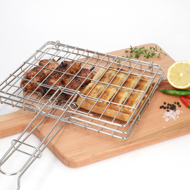 Home Essentials Stainless Steel Camper Grid with Sliding Handles Product In Use