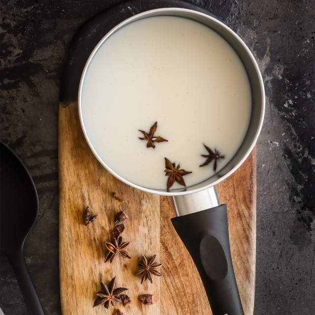 MasterClass Can-to-Pan Recycled Non-Stick Milk Pan, 14cm in use