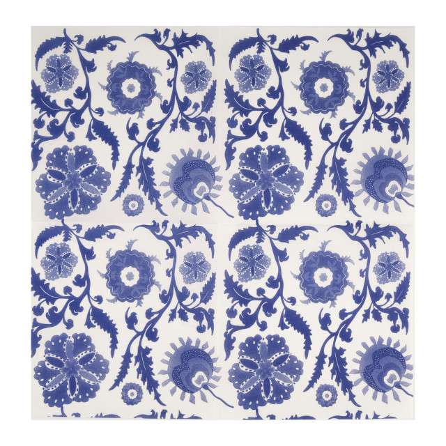 Tavola Suzani Biodegradable Paper Napkins, Pack of 25 - Blue Product Detail