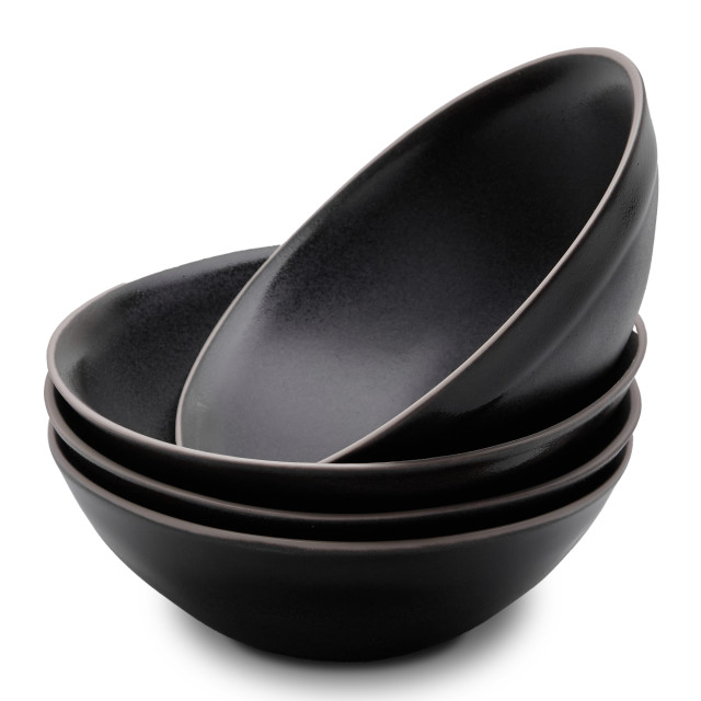 Yuppiechef Majorca Cereal Bowls, Set of 4 - Matte Black