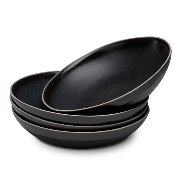 Yuppiechef Majorca Pasta Bowls, Set of 4 - Matte Black