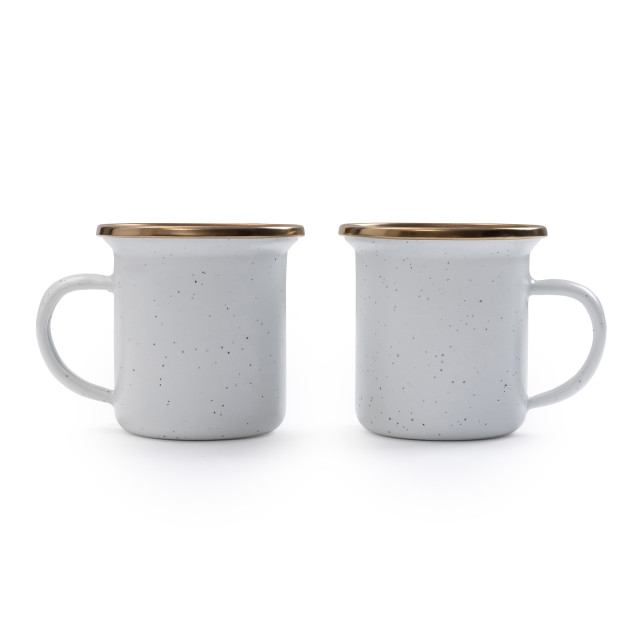 Barebones Enamel Espresso Cup, Set of 2 - Eggshell angle