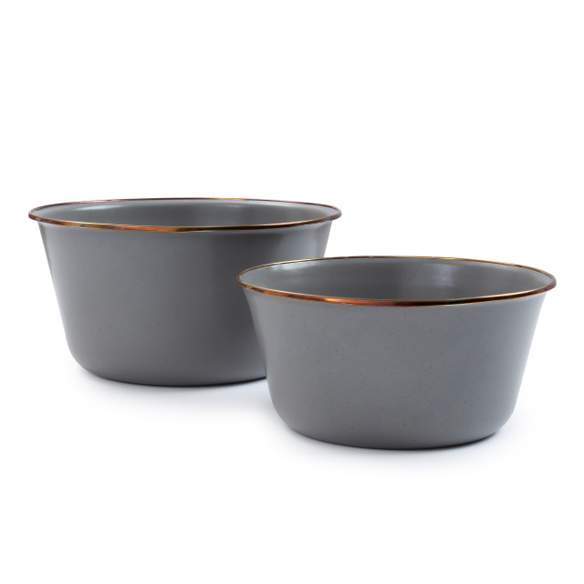 Barebones Enamel Mixing Bowl, Set of 2