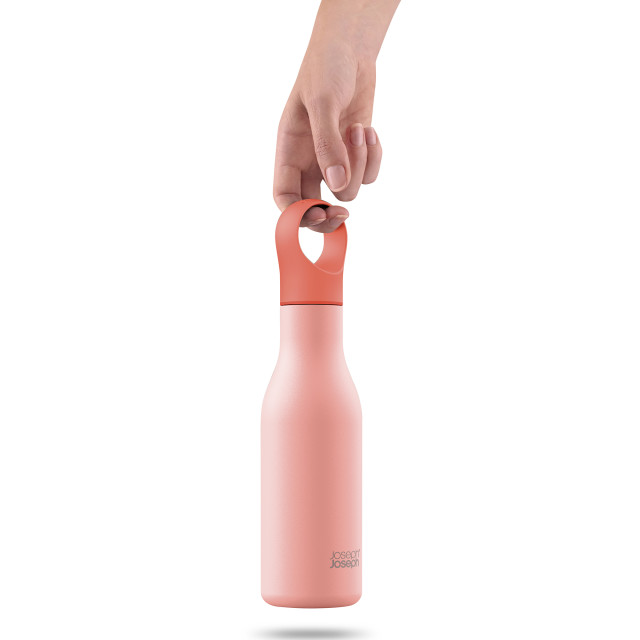 Joseph Joseph Loop Vacuum Insulated Water Bottle, 500ml - Coral Product Detail Image