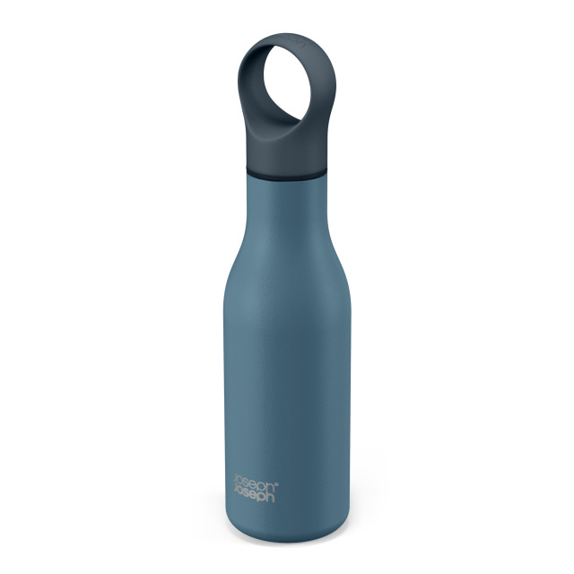 Joseph Joseph Loop Vacuum Insulated Water Bottle, 500ml - Blue Product Side View