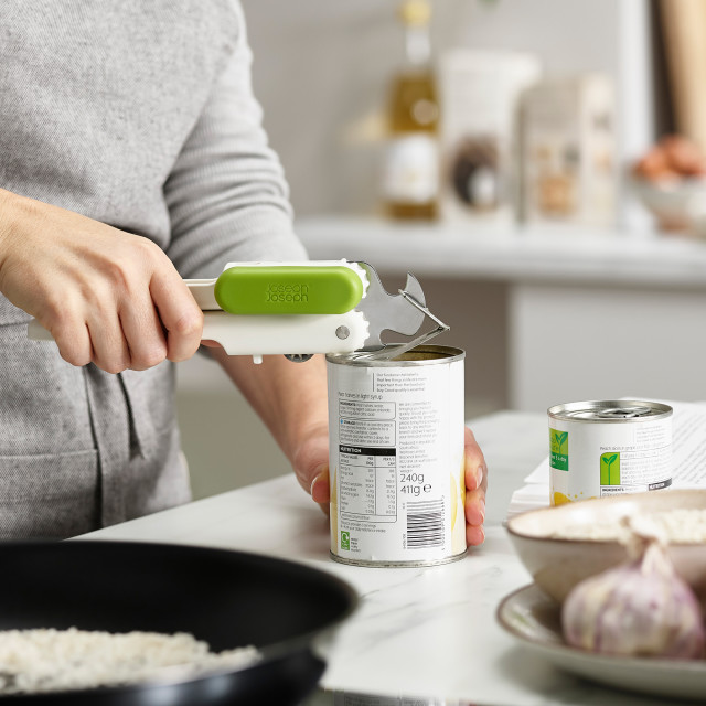 Joseph Joseph Pivot 3-in-1 Can Opener Product Lifestyle Image