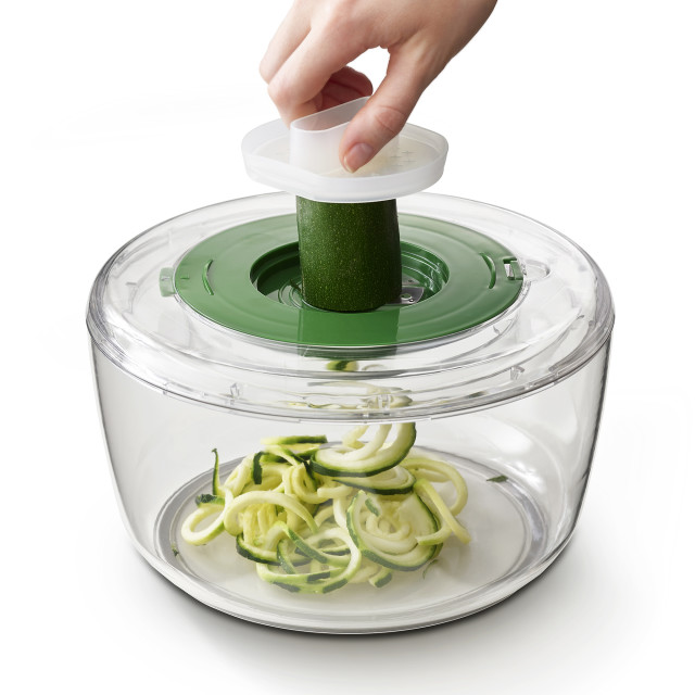 Joseph Joseph Multi-Prep 4-piece Salad Preparation Set Product Spiralizing Action Image